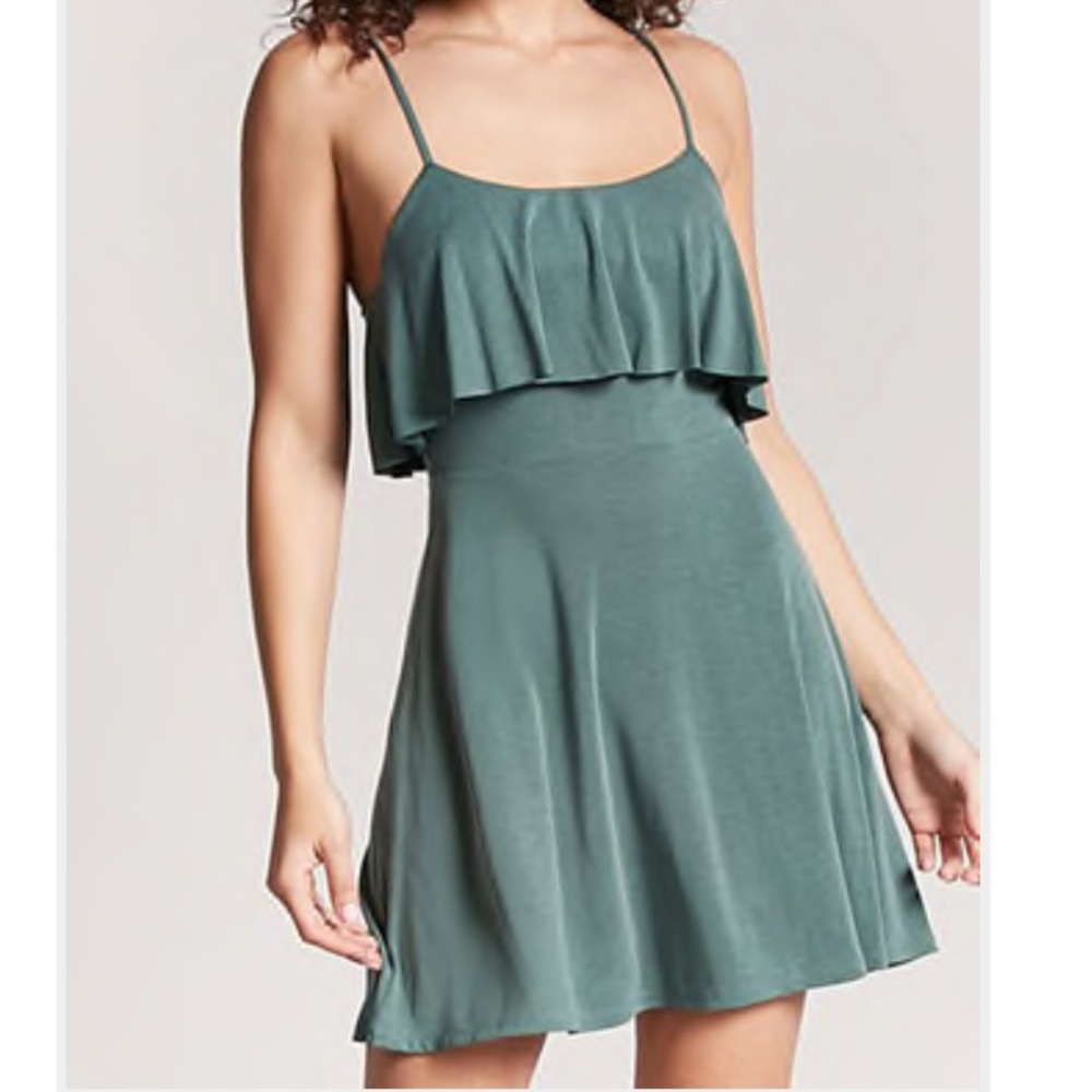 Olive Flounce Dress